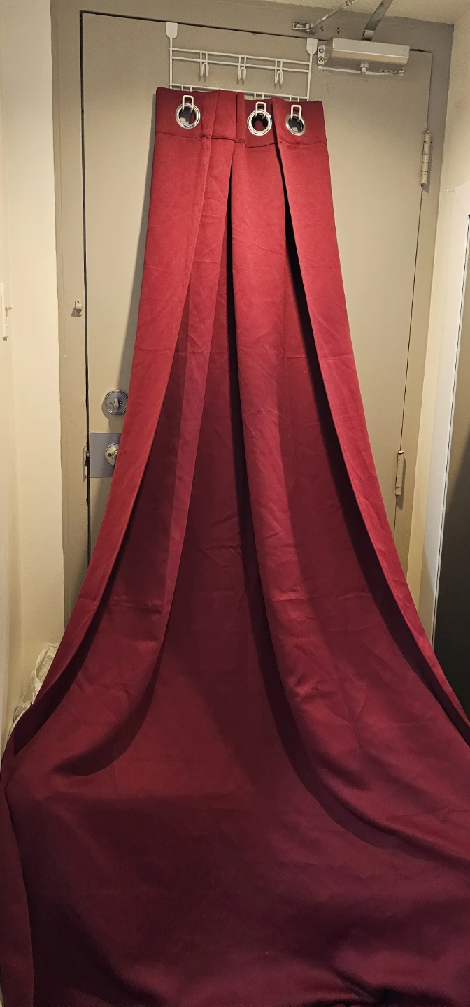 2 Red Velvet Curtain with Grommets