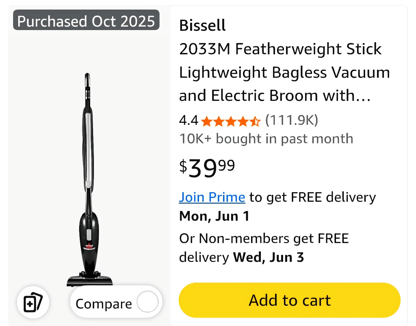 Bissell Featherweight Stick Vacuum 2033M - photo 4