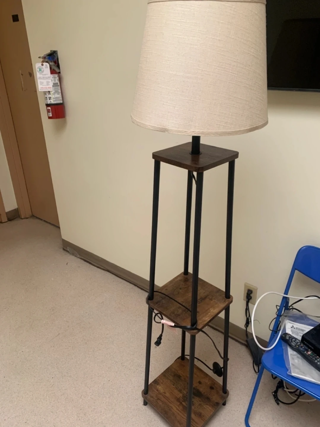 Wayfair Shelf Floor Lamp with Linen Shade