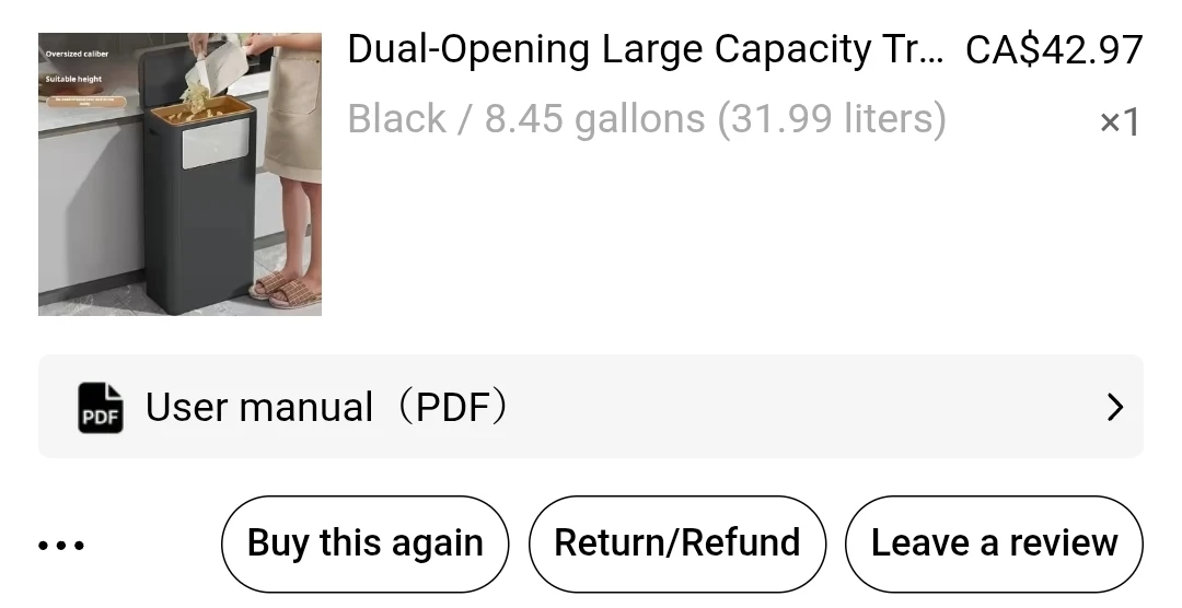Dual-Opening Large Capacity Trash Can - 32L - photo 4