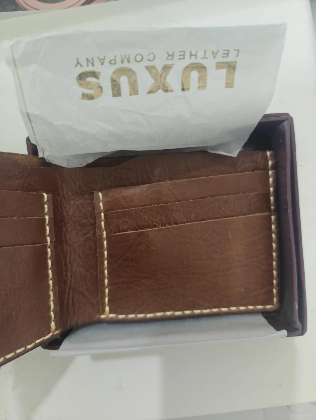 LUXUS 100% Genuine Leather Bi-Fold Wallet - photo 3