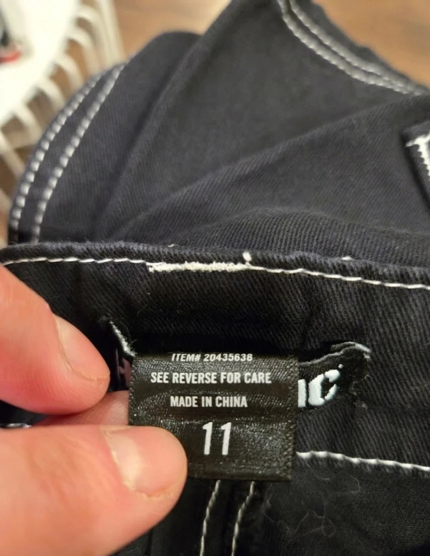 Rebellious Spirit Black Cargo Pants Size 11 - photo 3