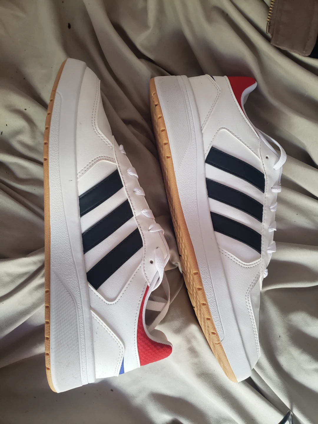 Adidas White Black Striped Sneakers - photo 3