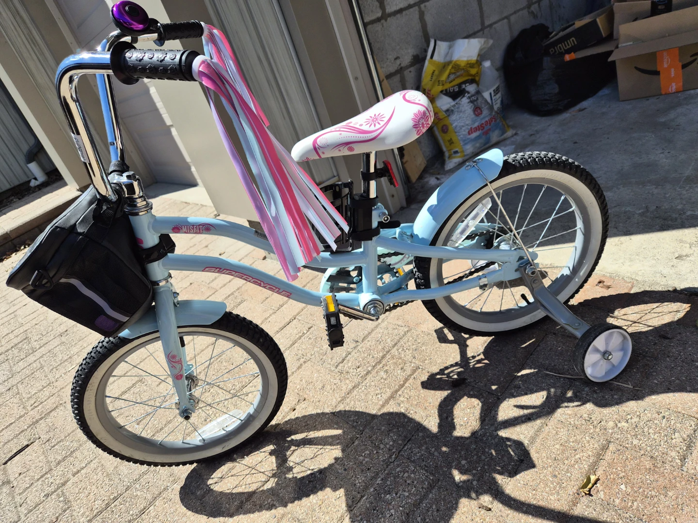 Supercycle Misfit Kids' Bike, 16-in Wheel, Light Blue/White