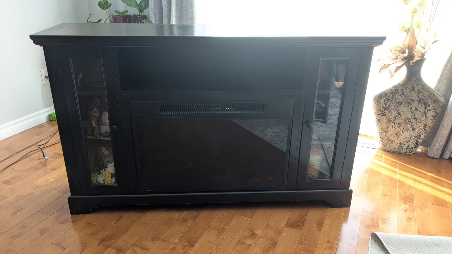 Dark Brown Electric Fireplace TV Stand