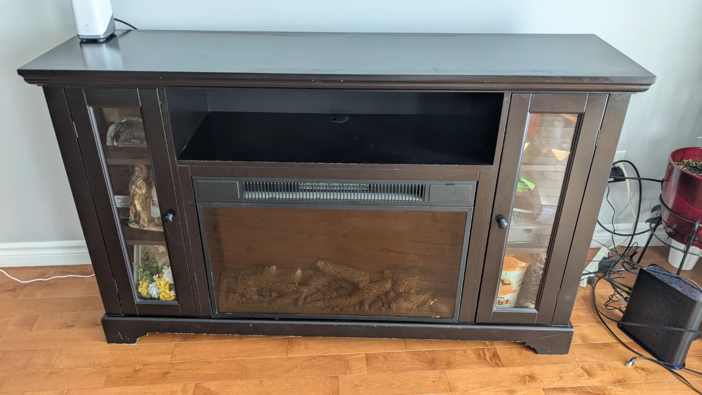Dark Brown Electric Fireplace TV Stand - photo 3