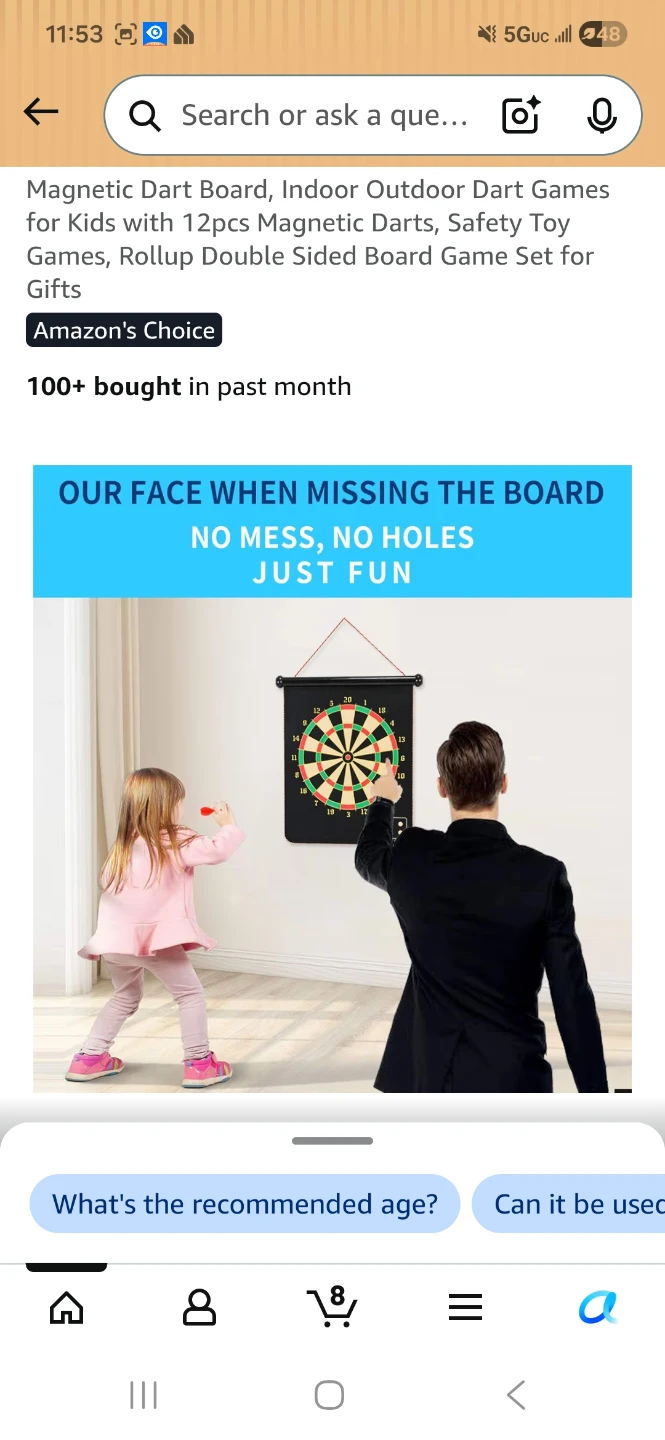Magnetic Dart Board Game Set with 12 Darts for Kids - photo 4