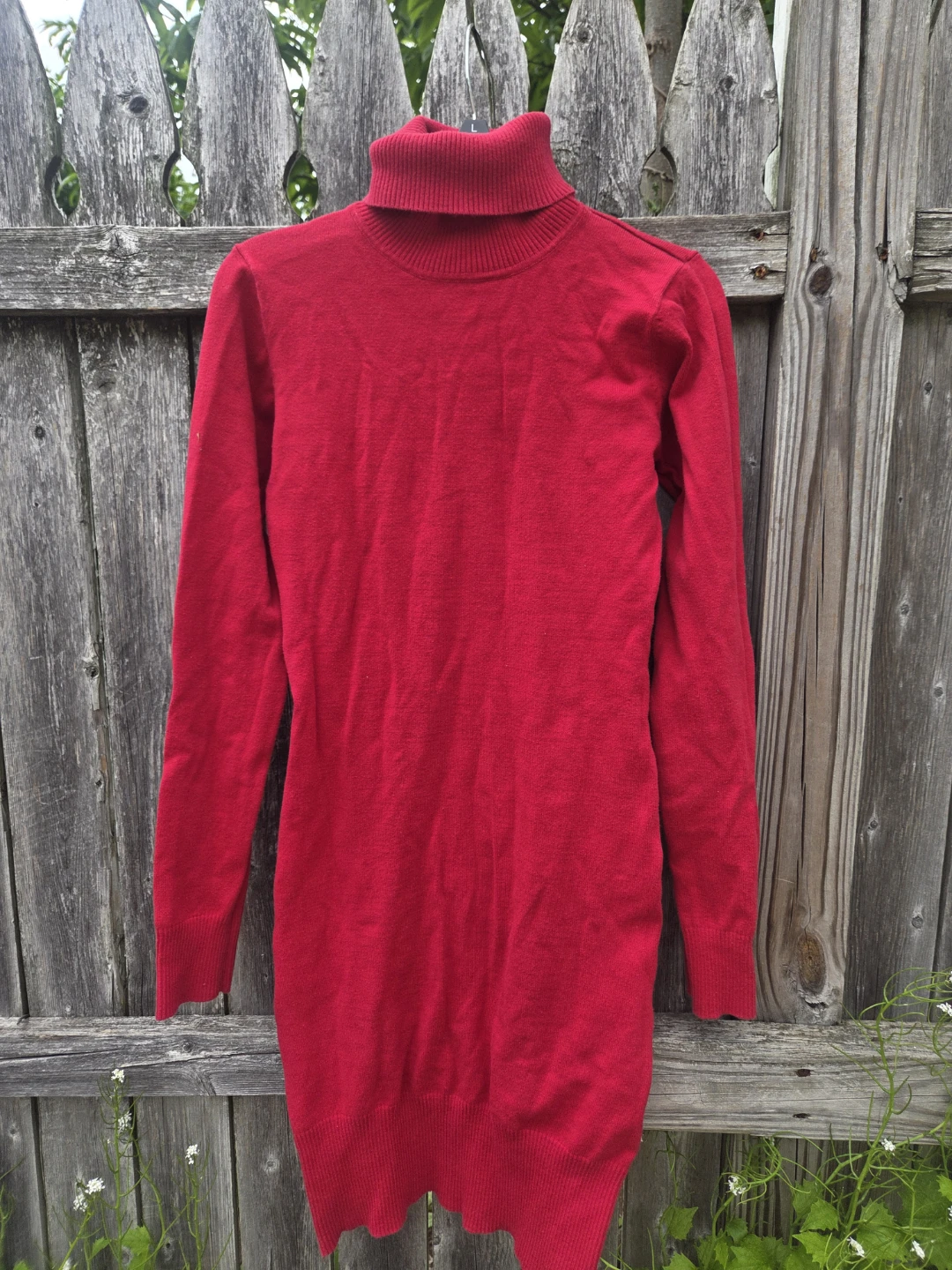 American Attitudes Red Turtleneck Sweater Dress - Size Small