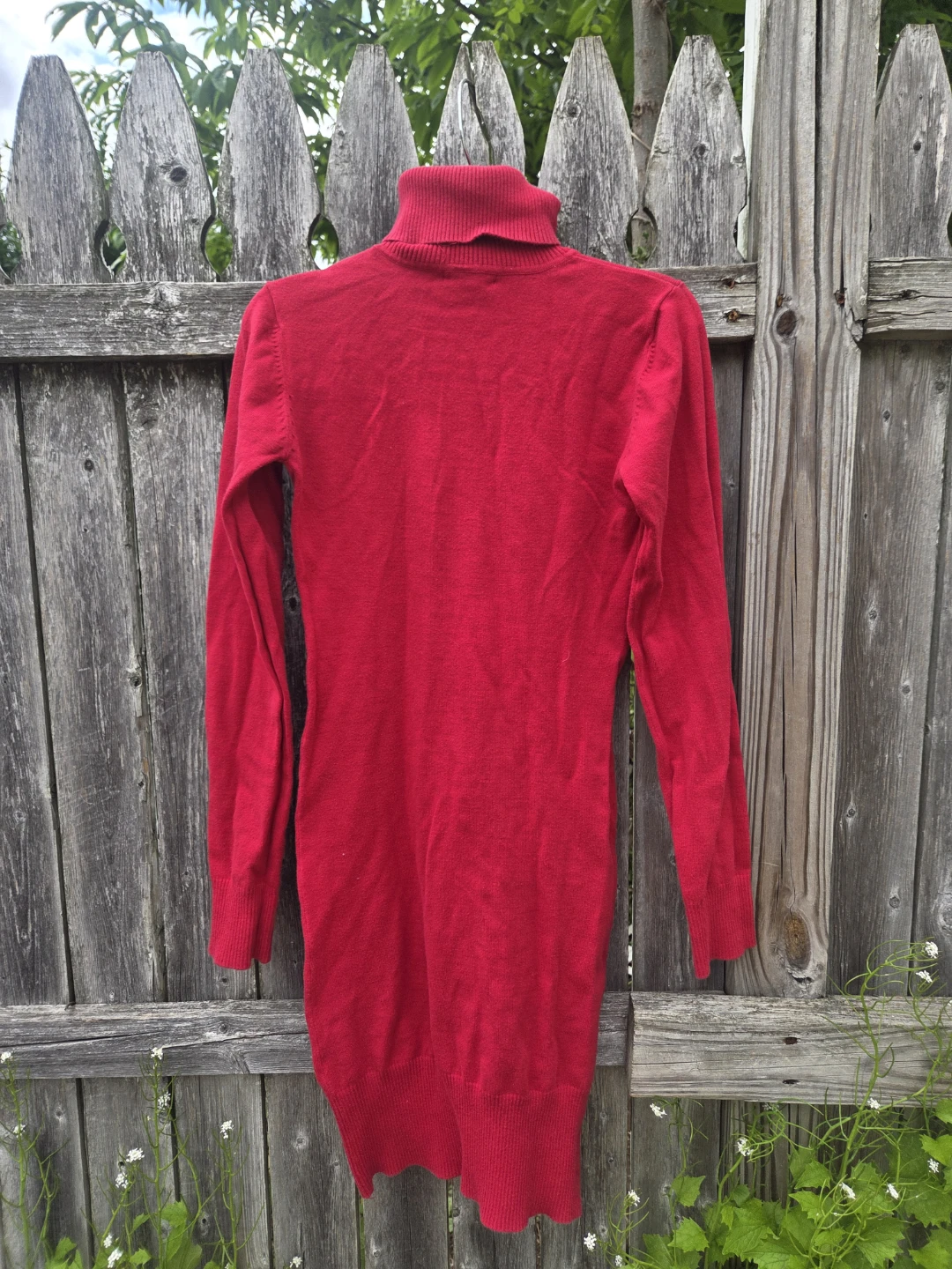 American Attitudes Red Turtleneck Sweater Dress - Size Small - photo 2