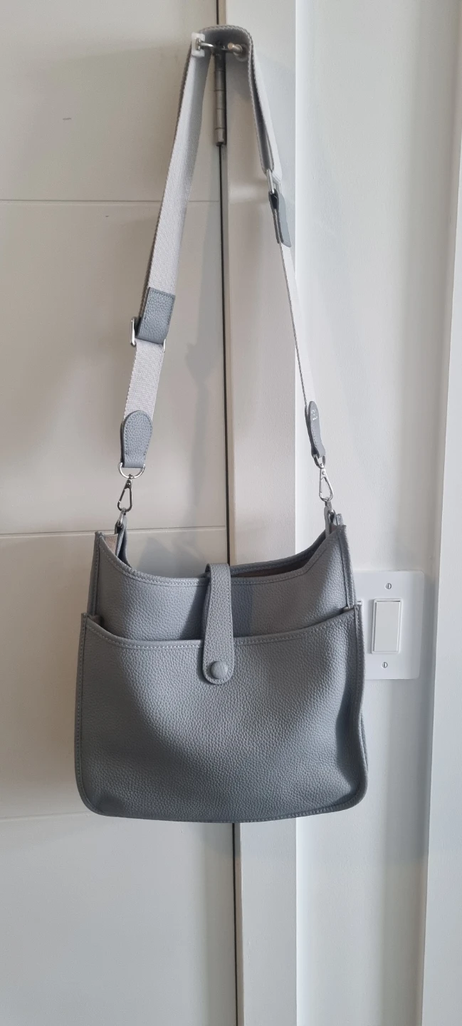 Grey/Blue Leather Shoulder Bag - photo 2