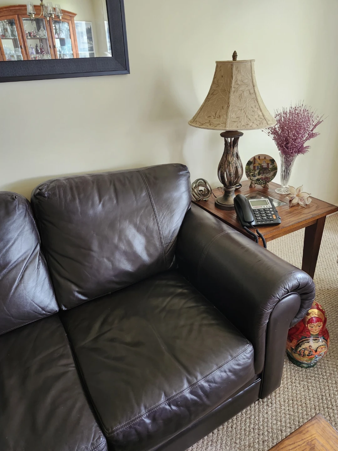 Dark Brown Leather Sofa - photo 4