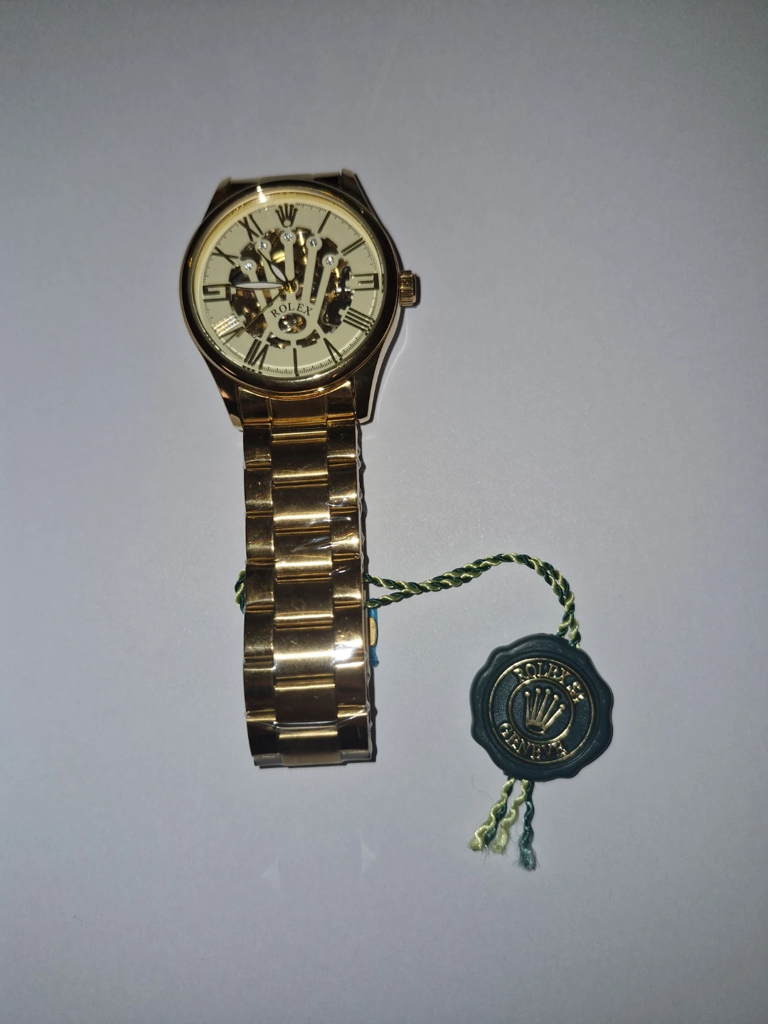 Gold Tone Skeleton Automatic Watch - photo 5