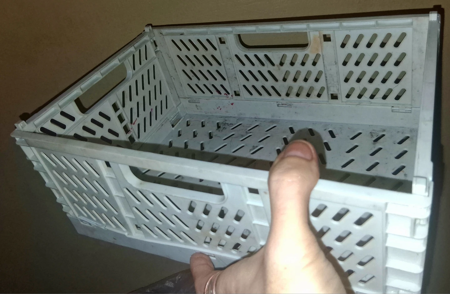 White Collapsible Storage Crate