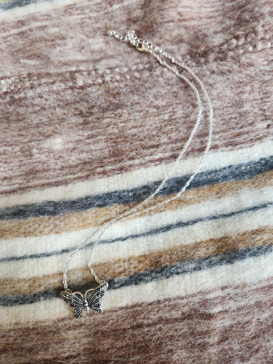 Silver Butterfly Pendant Necklace