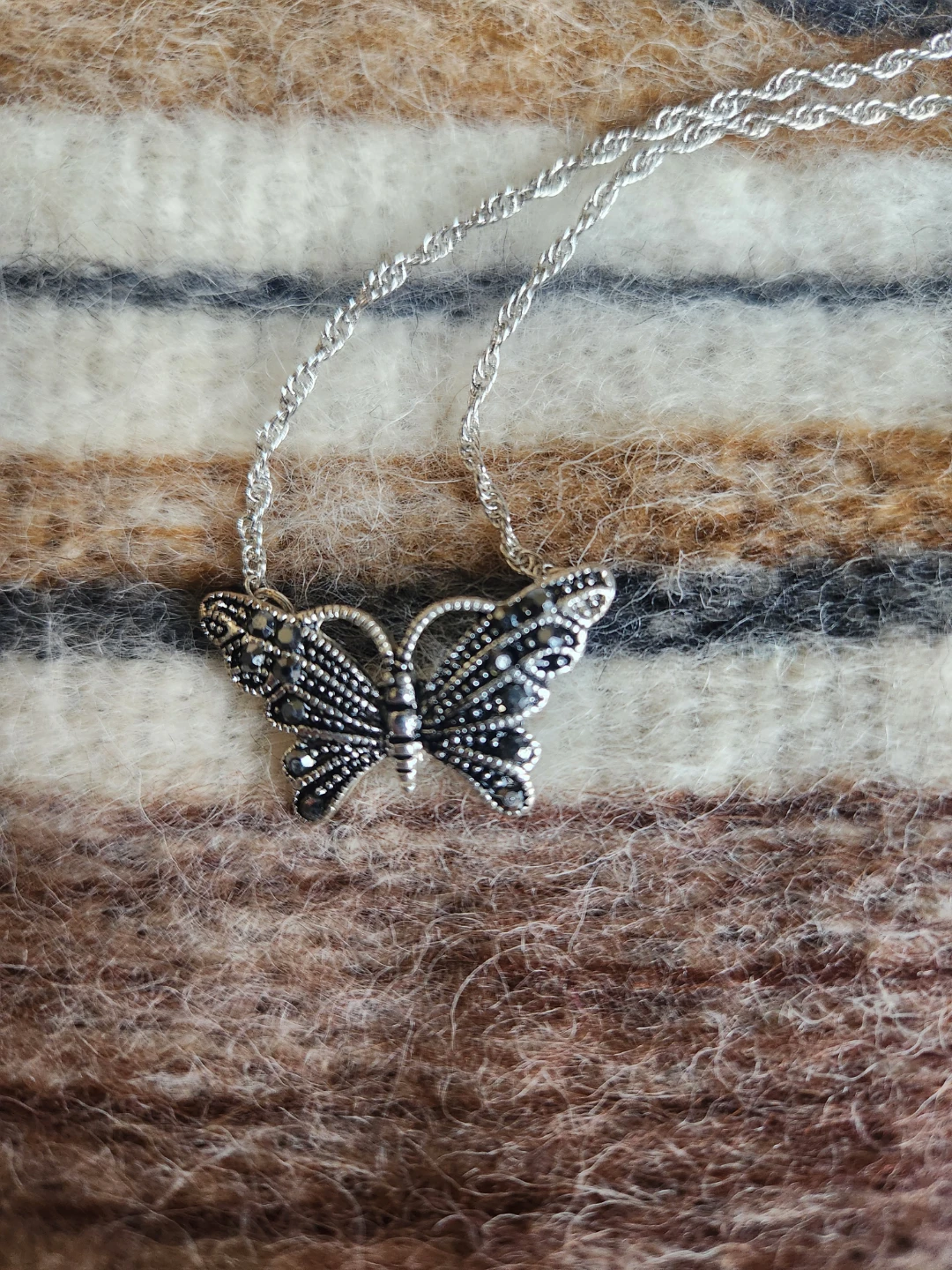Silver Butterfly Pendant Necklace - photo 2