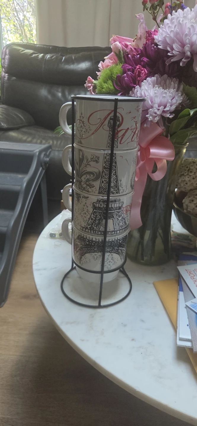Stackable Coffee Mugs Set - Paris Themed - photo 3