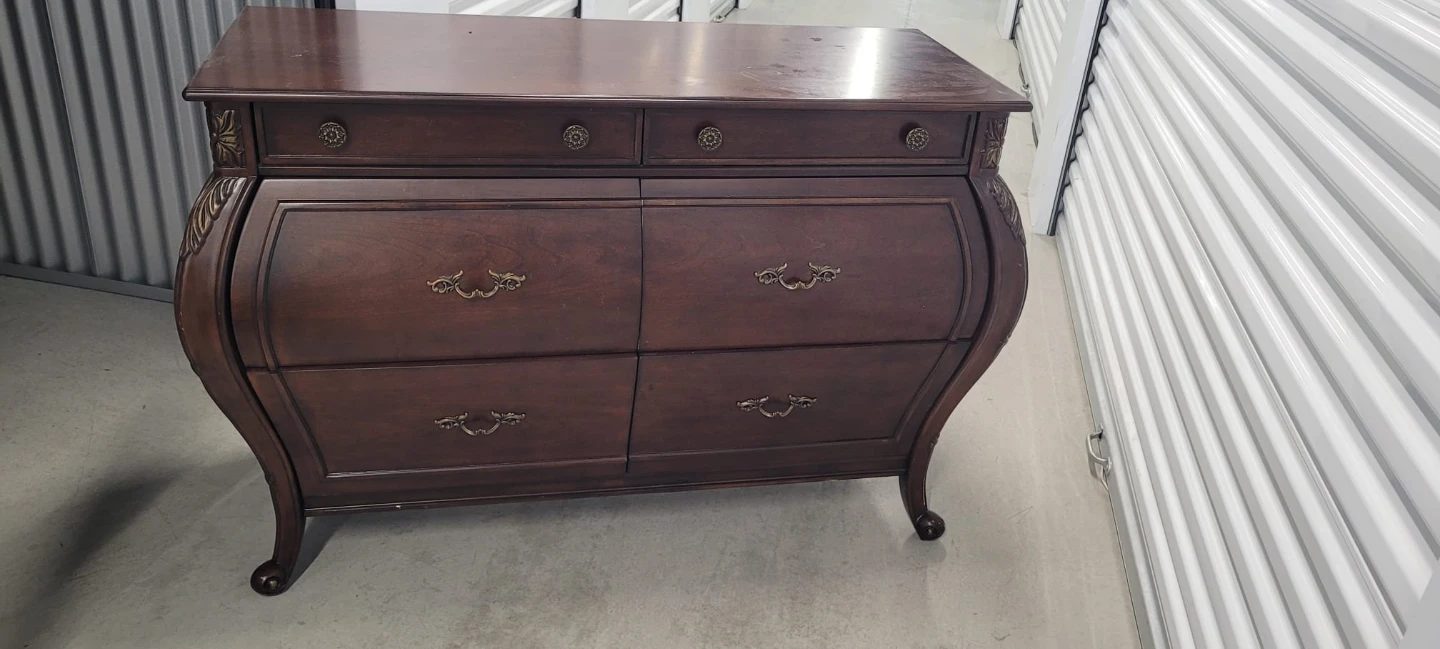 Dark Wood Dresser with Ornate Handles