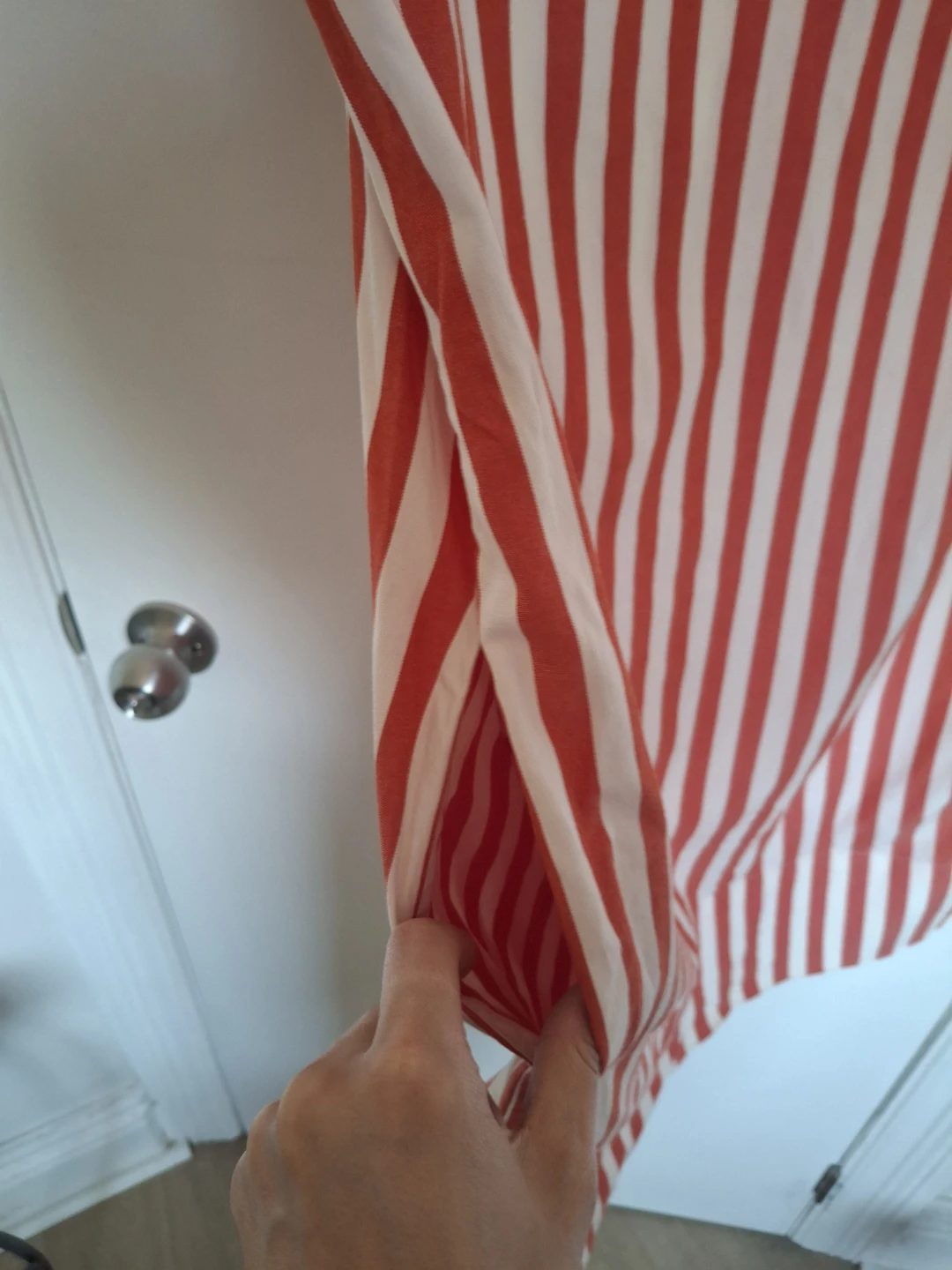 Everlane Red & White Striped Shirt Dress Size 6 - photo 4
