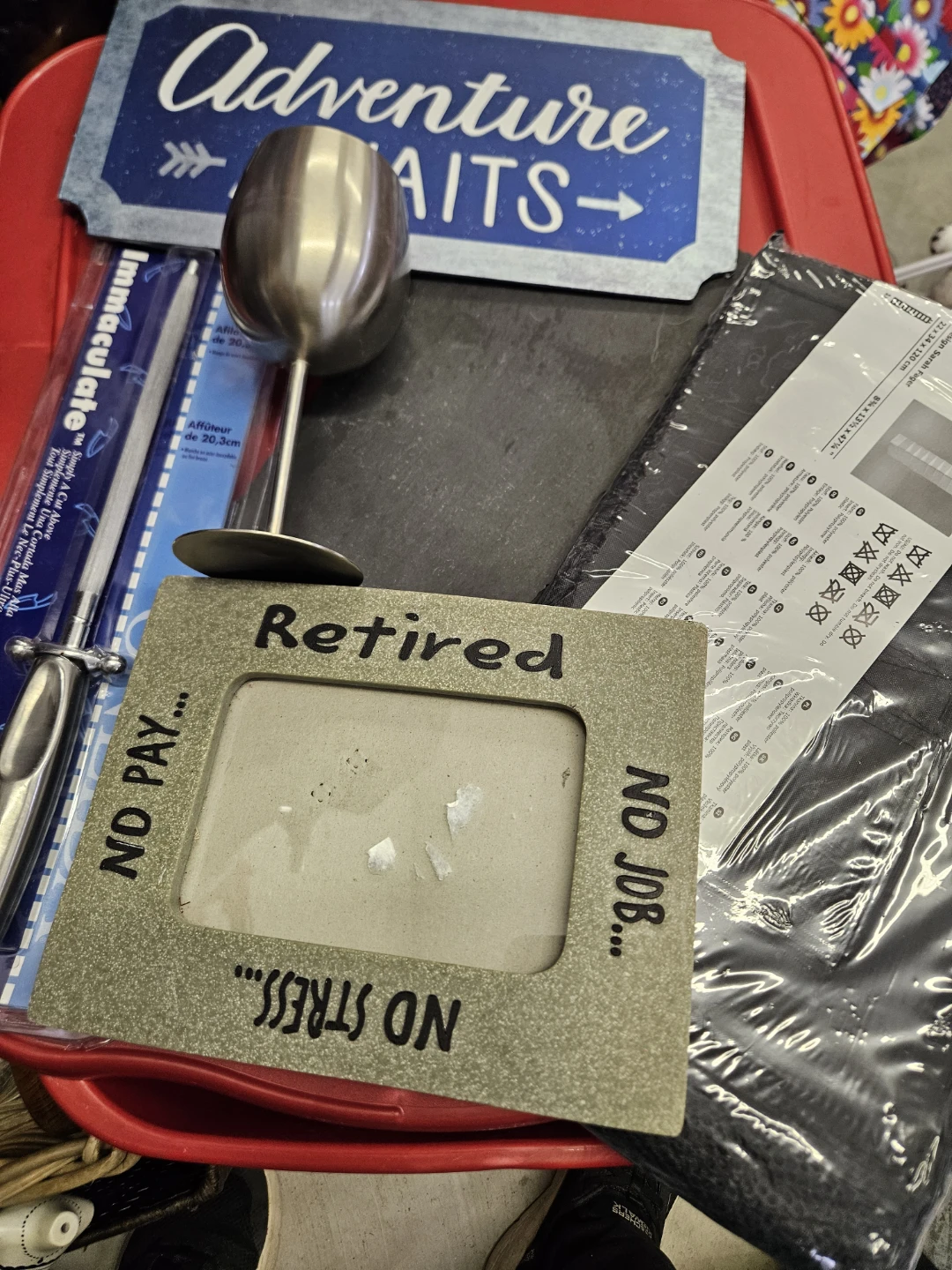Retired Photo Frame, organizer, wine cup, slate, knife sharpenwr
