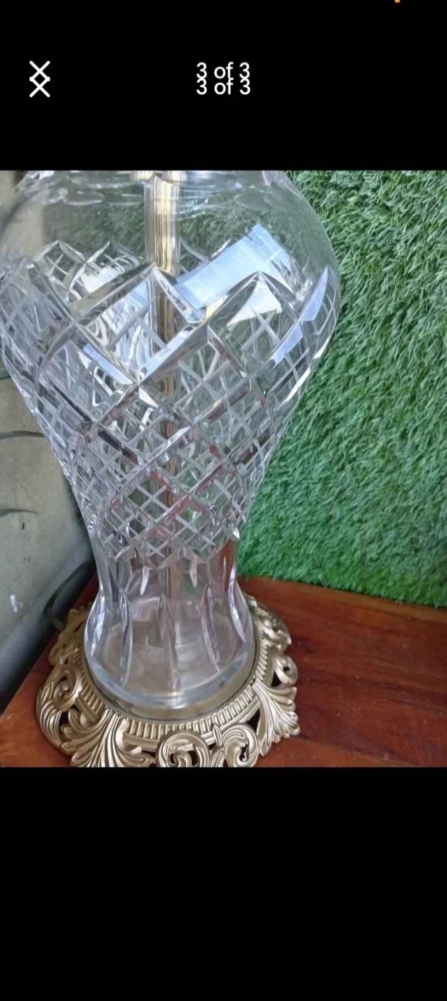 Crystal and Brass Table Lamp - photo 3