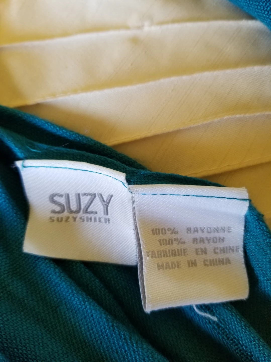Teal Suzy Shier Rayon Scarf with Fringes - photo 2