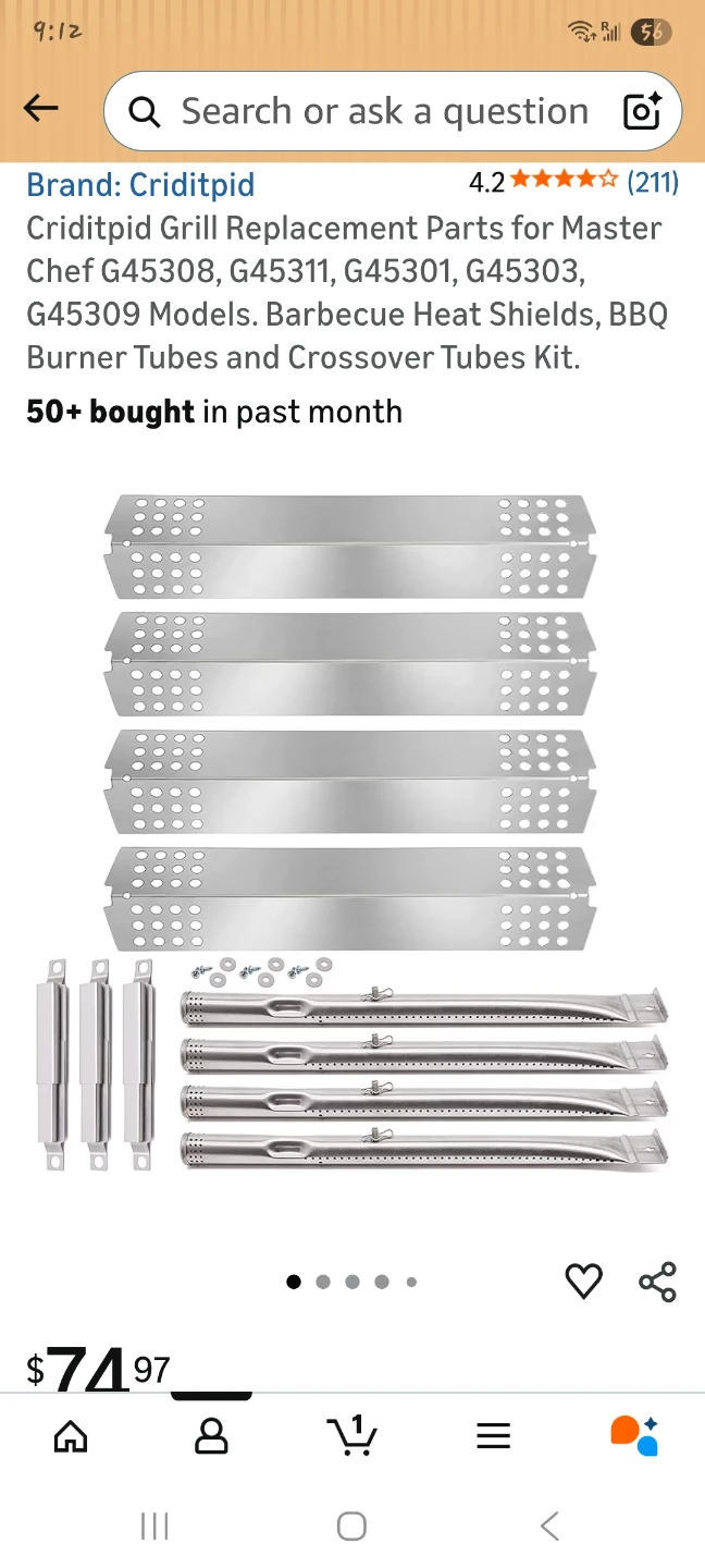 Grill Replacement Parts for Master Chef G45308