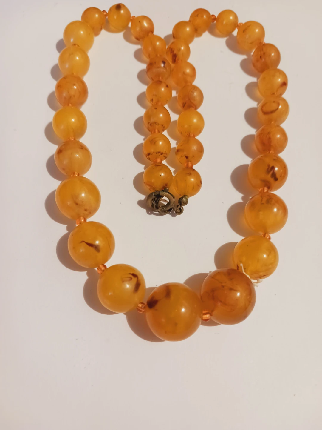 Vintage Amber Lucite Beaded Necklace - photo 4