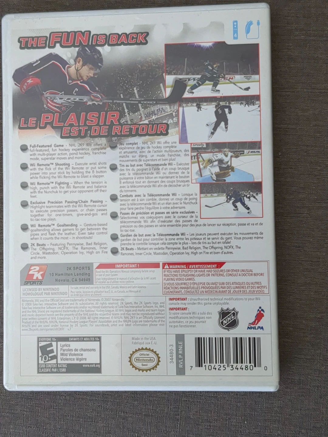 NHL 2K9 for Nintendo Wii - photo 3
