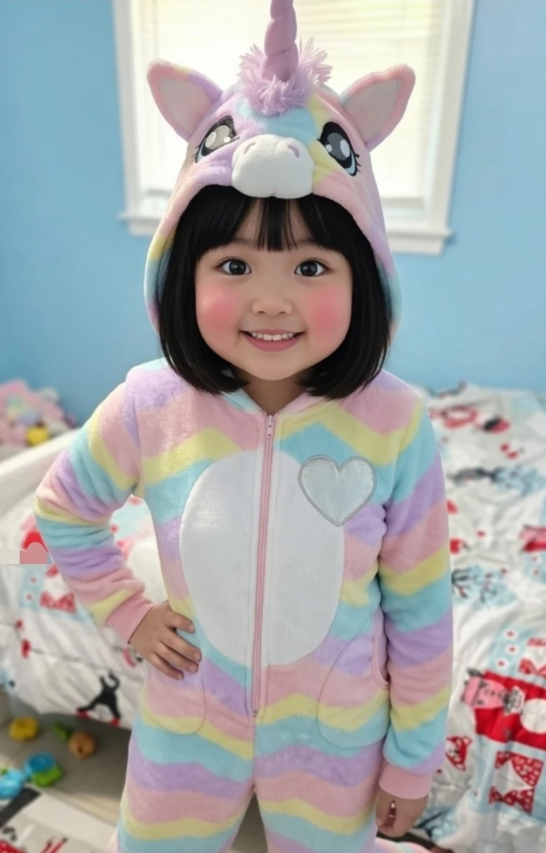 Kids Unicorn Onesie Pajamas (Size M 10/12) - Great Condition - photo 4