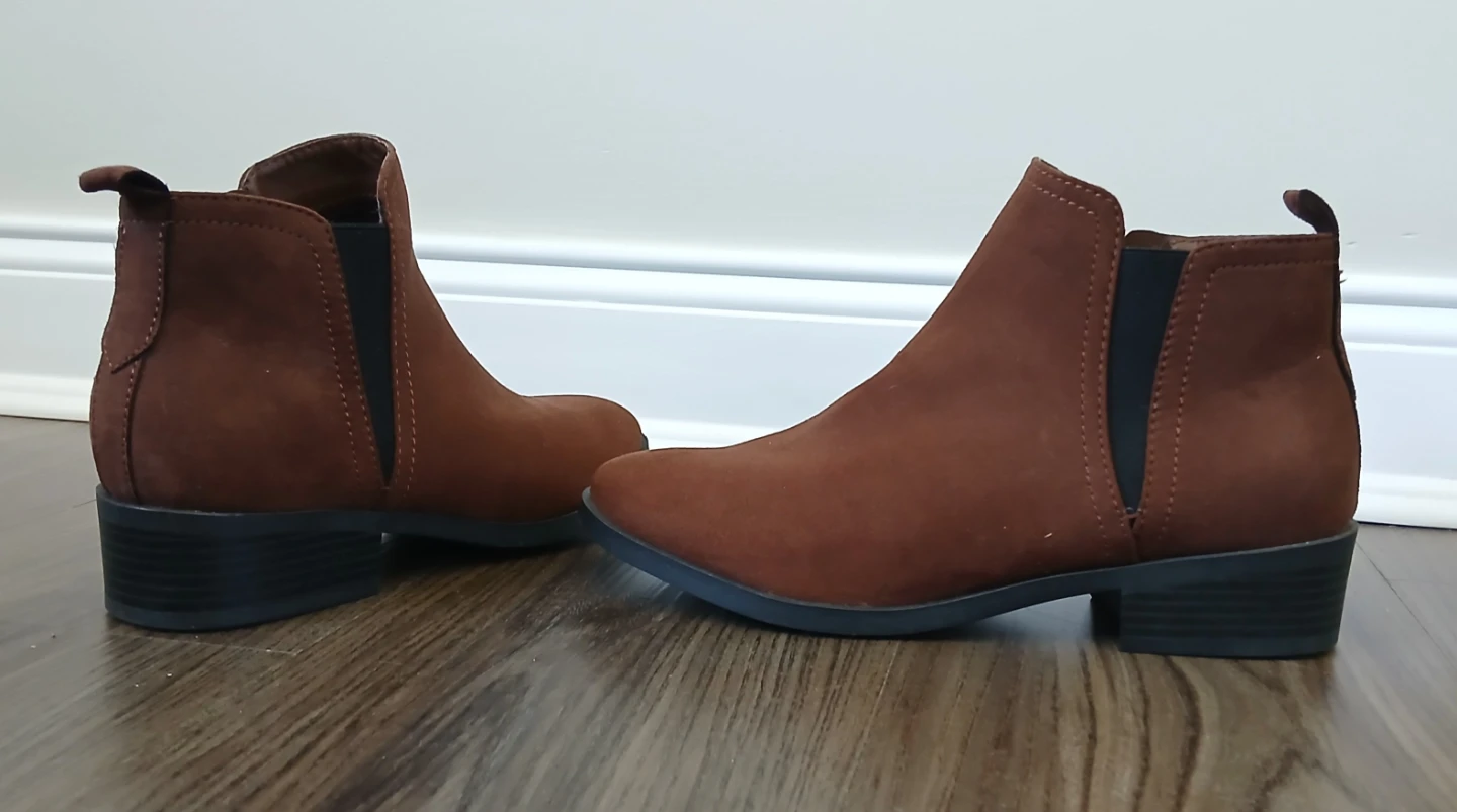 Brown Faux Suede Ankle Boots