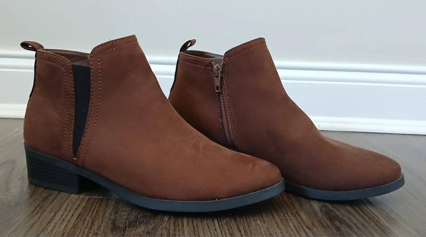 Brown Faux Suede Ankle Boots - photo 3