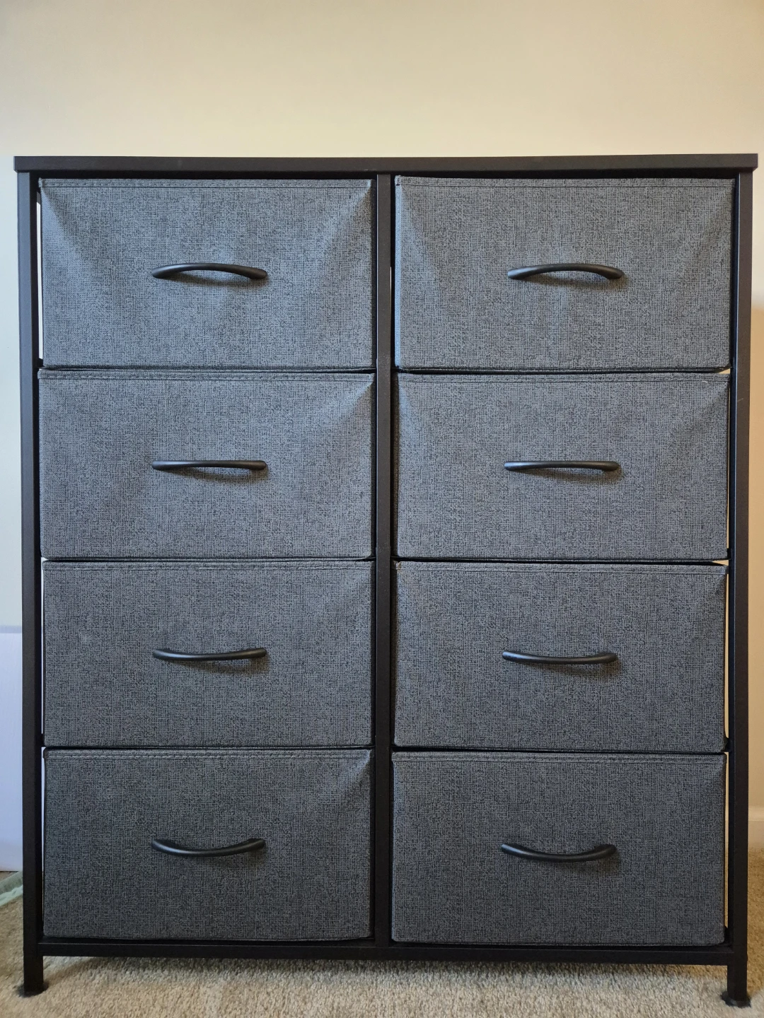 Grey 8-Drawer Fabric Dresser
