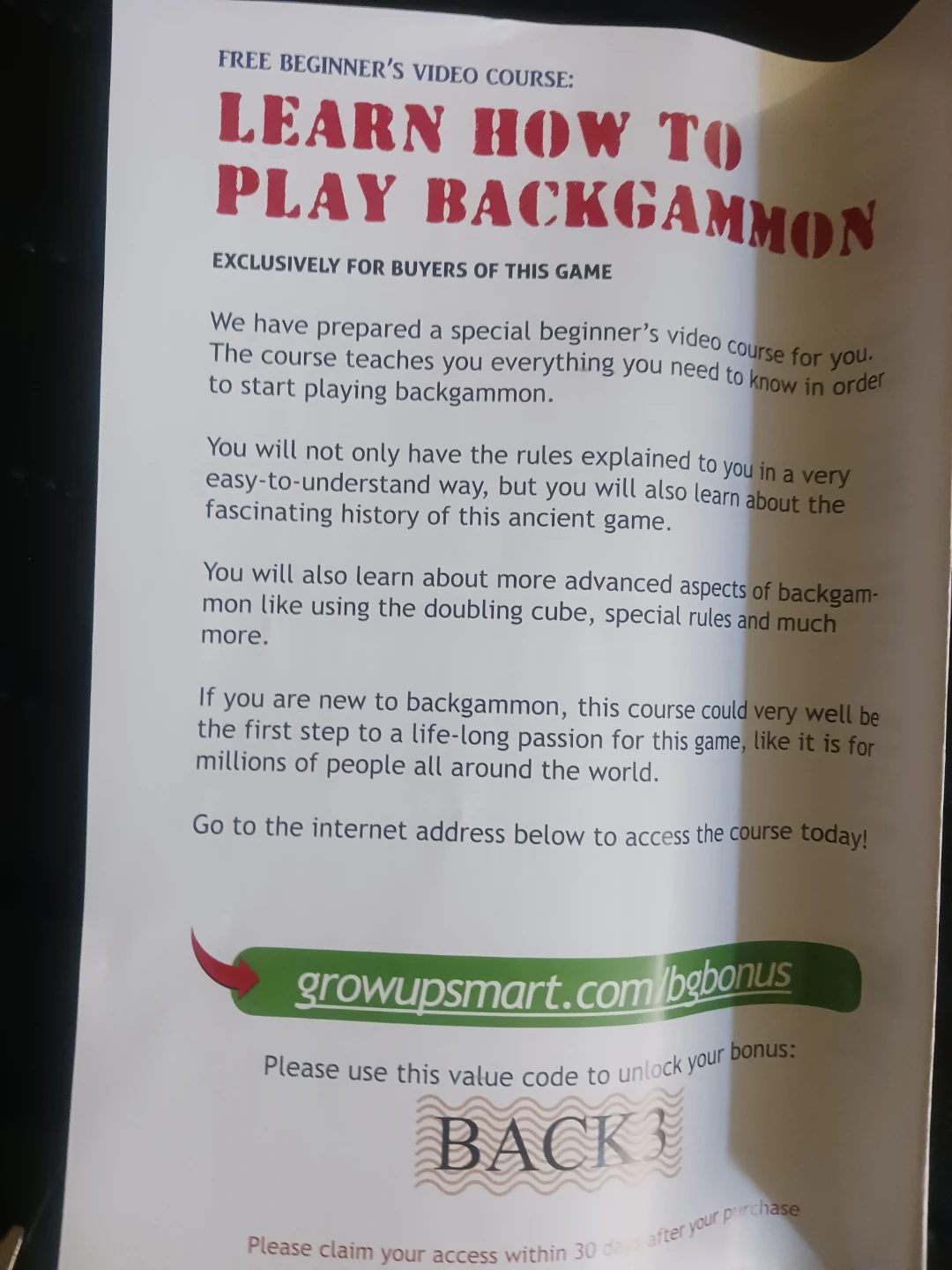 New Backgammon Board Game Set with Learn to Play Course - photo 3