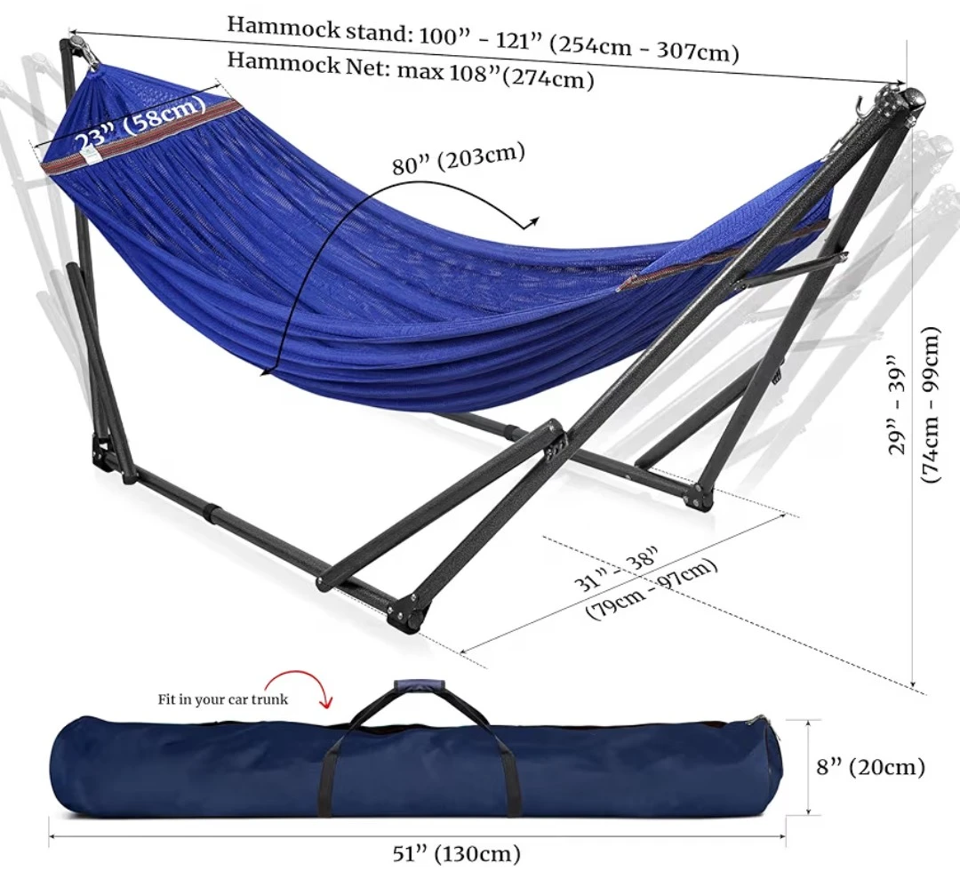 Blue Mesh Hammock with Stand and Carry Bag - photo 3