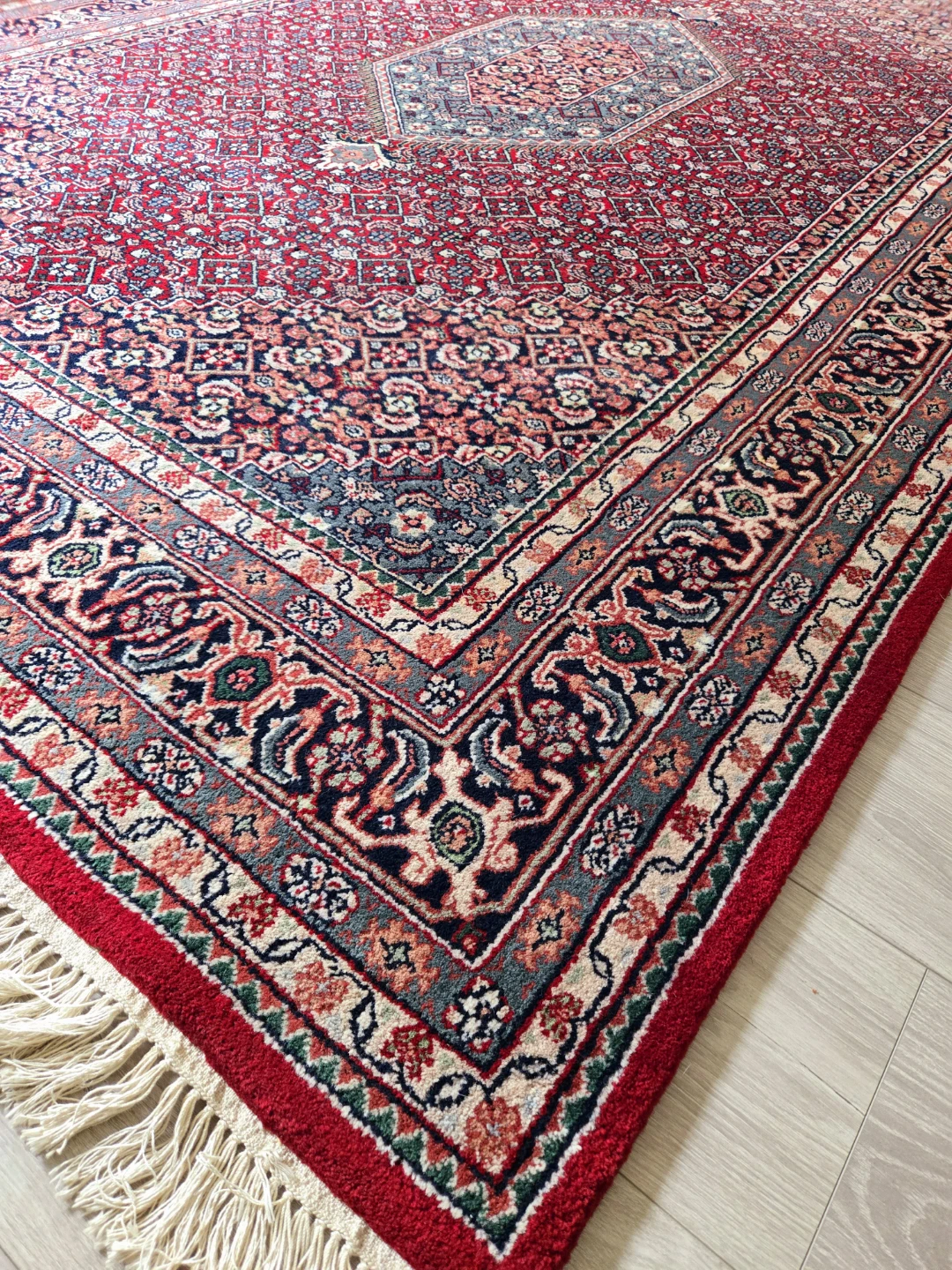 Hand Woven Dark Green And Red Persian Area Carpet Rug - photo 4
