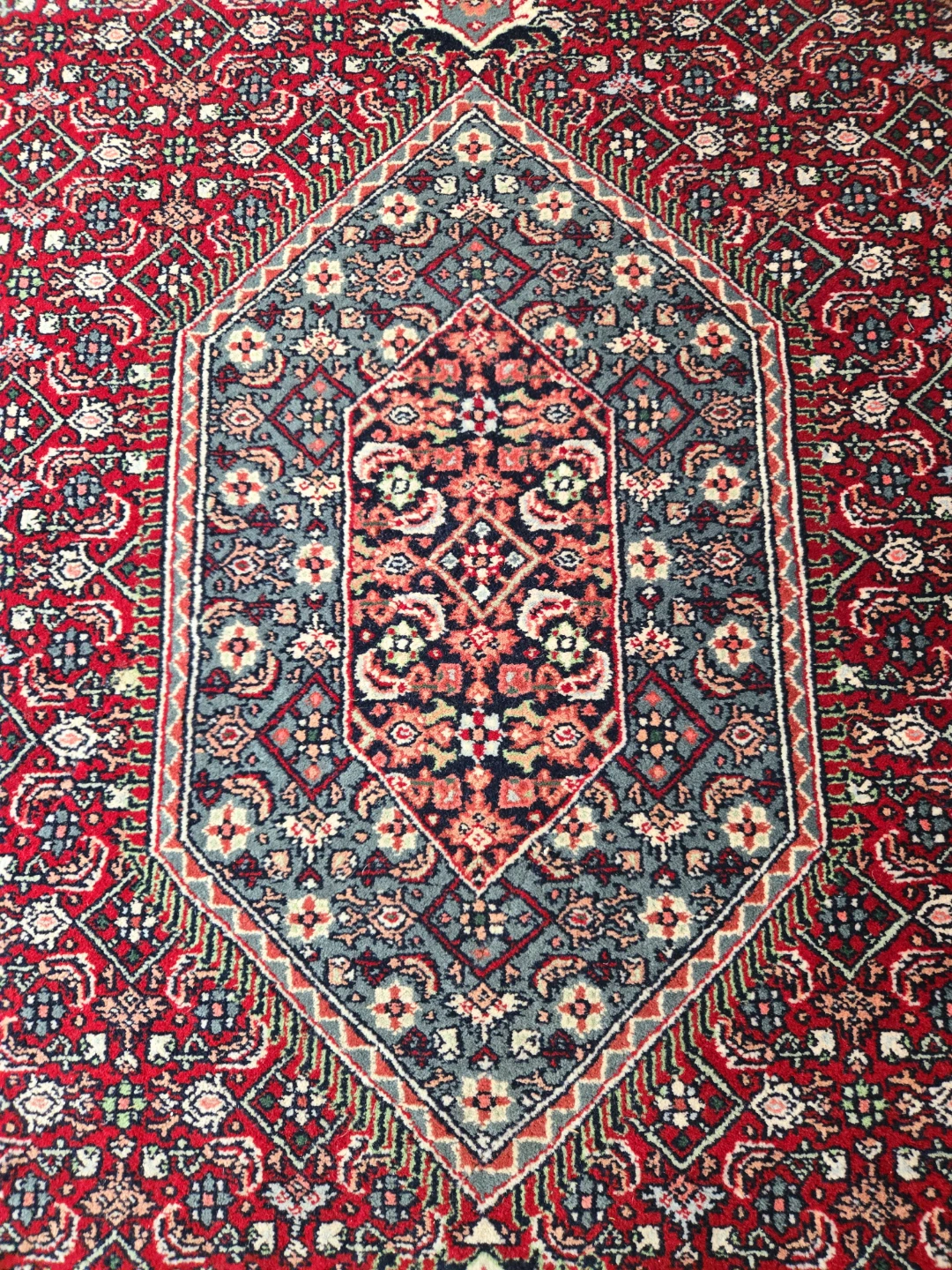 Hand Woven Dark Green And Red Persian Area Carpet Rug - photo 5