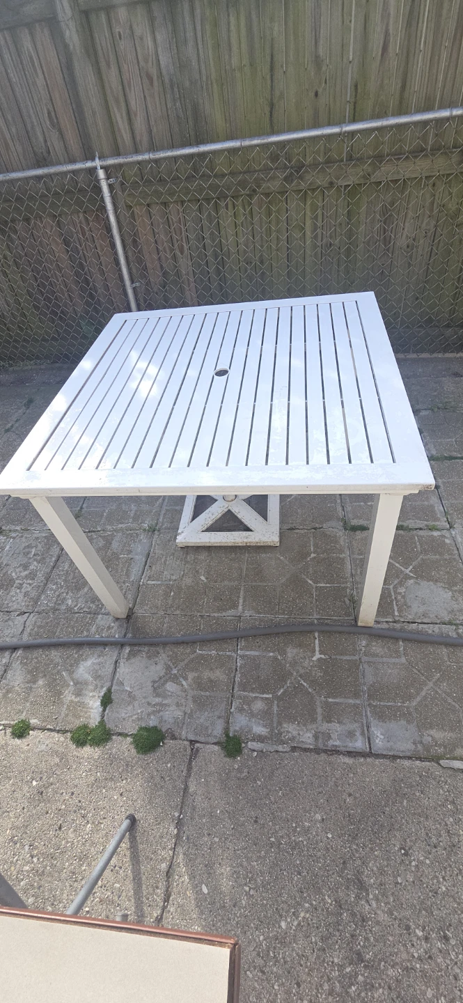 White Outdoor Dining Table - photo 2