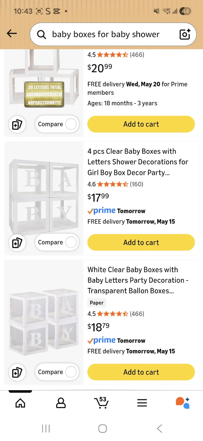 8 Clear Baby Shower Boxes with Letters - photo 2