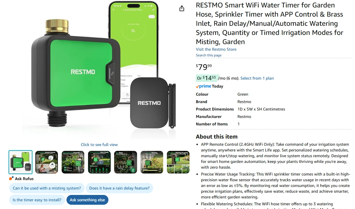 RESTMO Smart WiFi Water Timer - photo 2