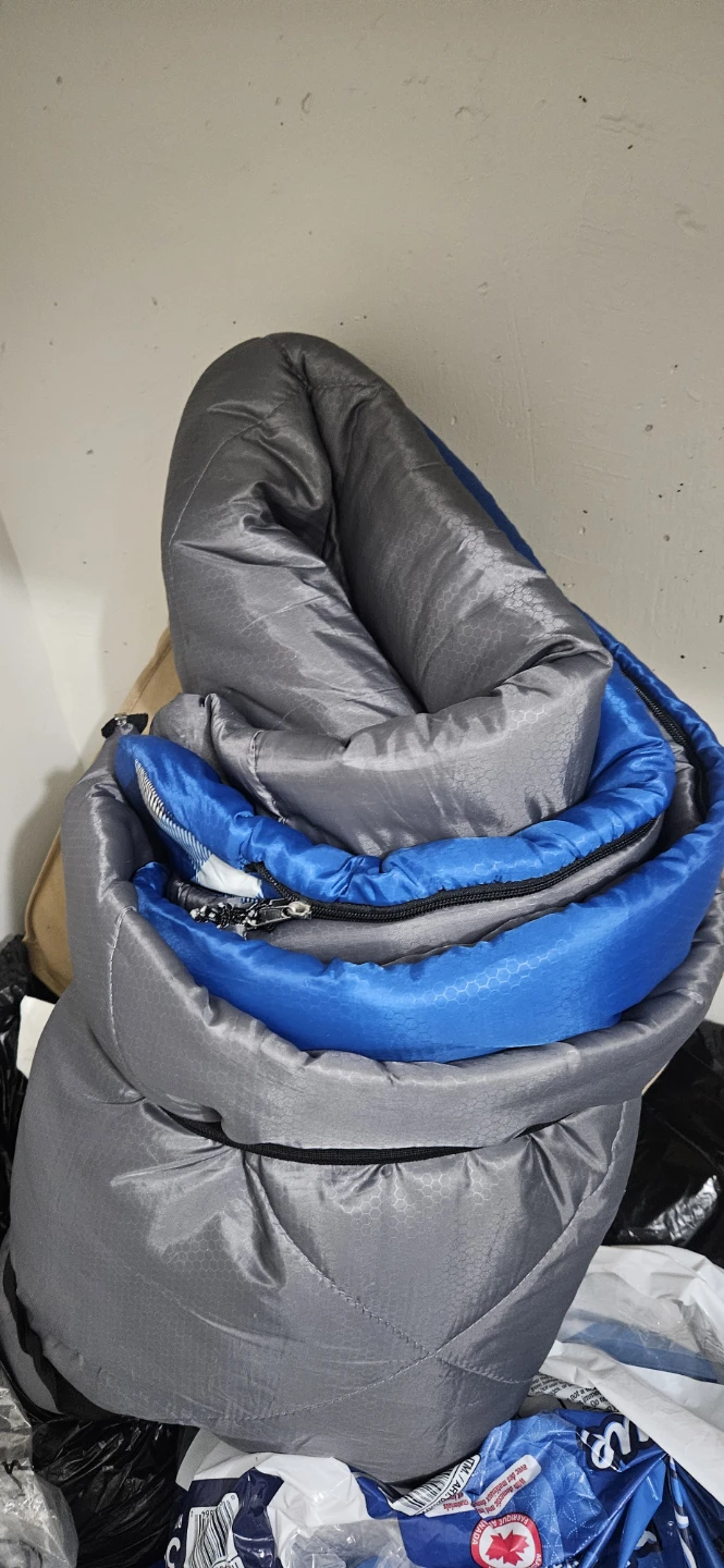 Grey and Blue Sleeping Bag