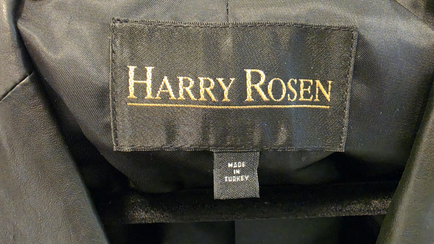 Harry Rosen Black Leather Blazer Size 52. (L or XL) - photo 3