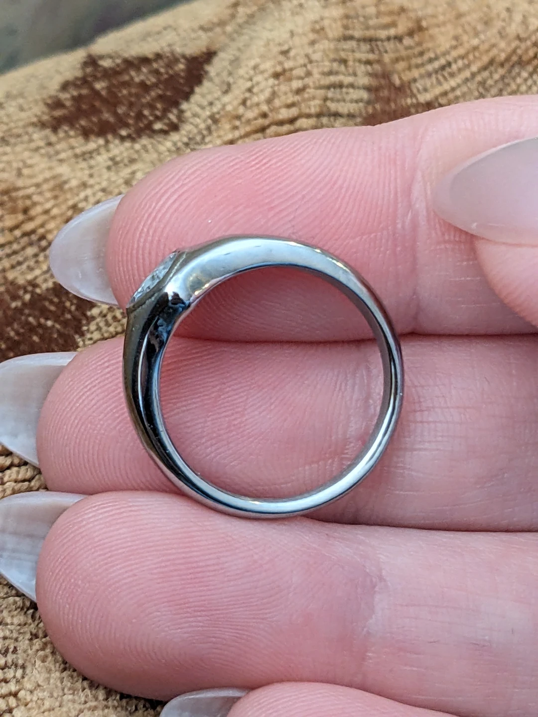 Size 6 Steel Silver Heart Ring - photo 4