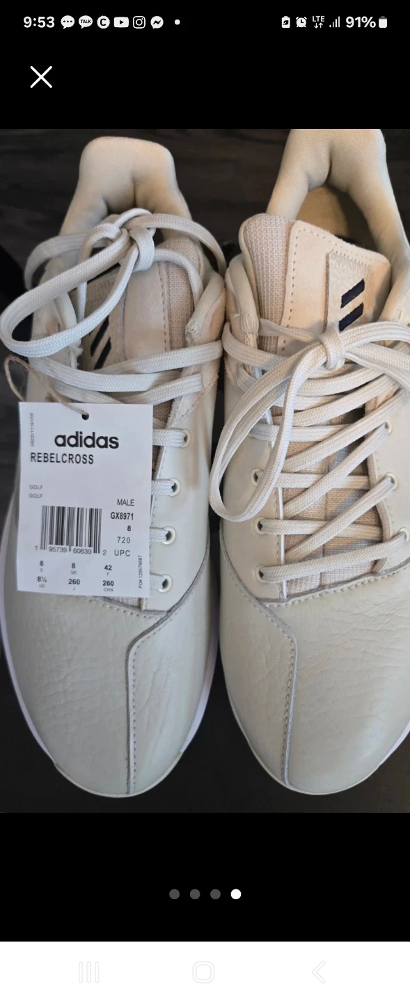 Adidas Rebelcross Spikeless Golf Shoes Size 8 Beige GX8971