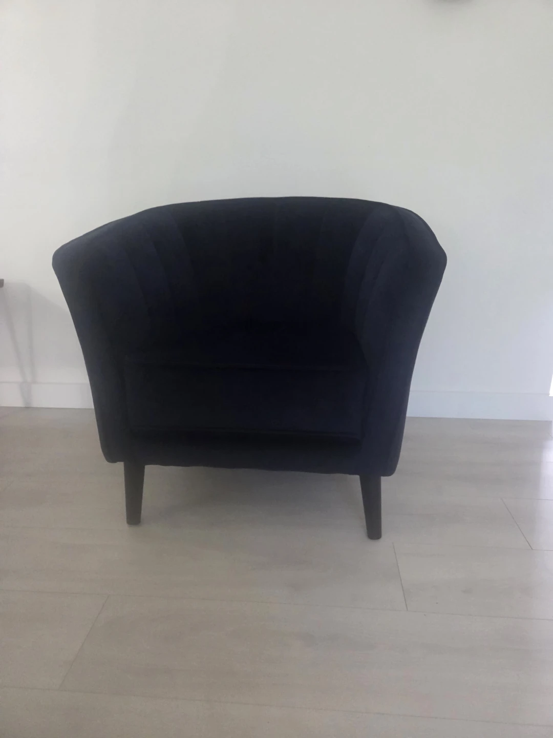 2  matching Navy Velvet Armchairs
