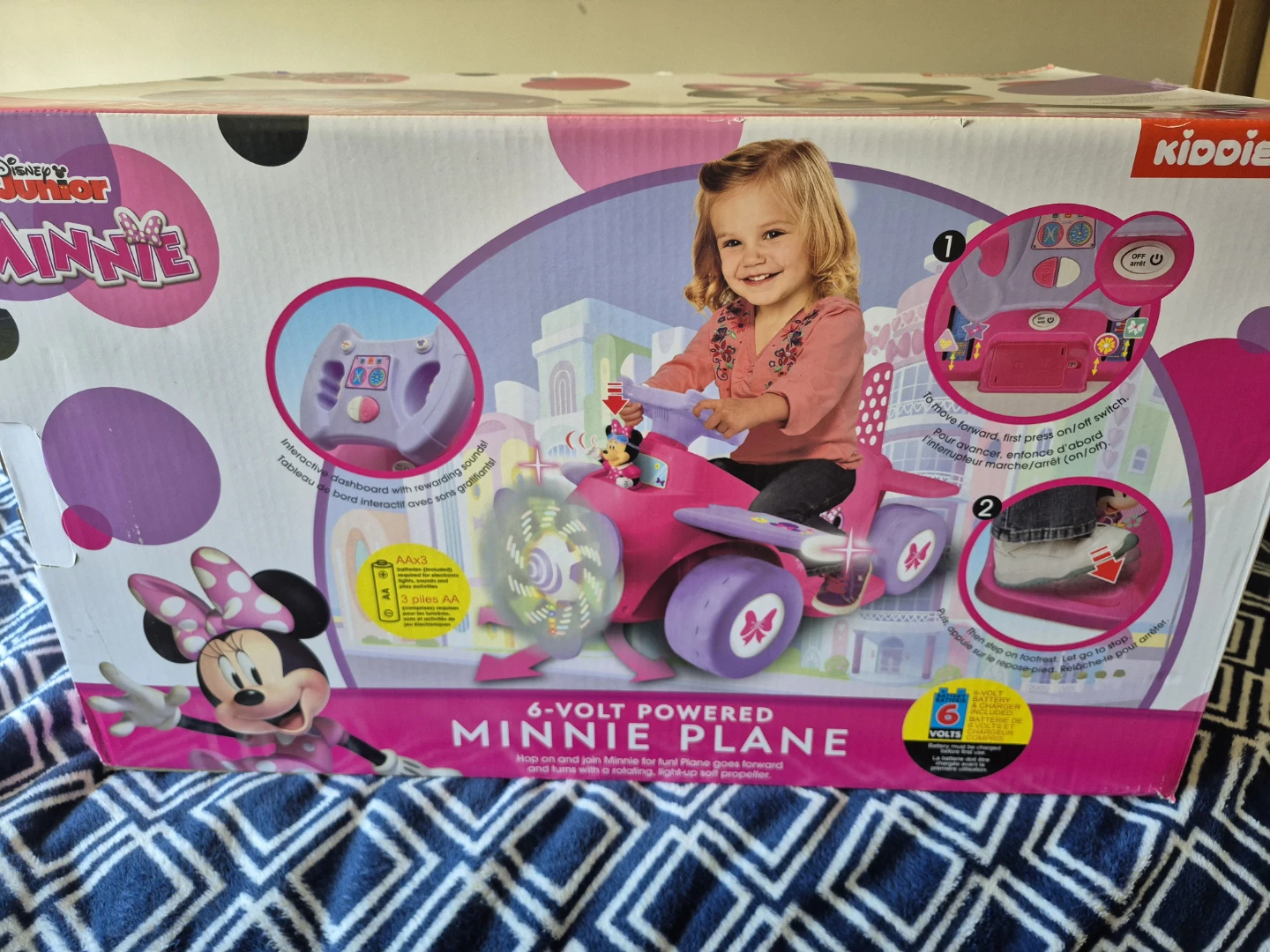 Kiddieland 6-Volt Powered Minnie Mouse Plane Ride-On Toy - photo 3