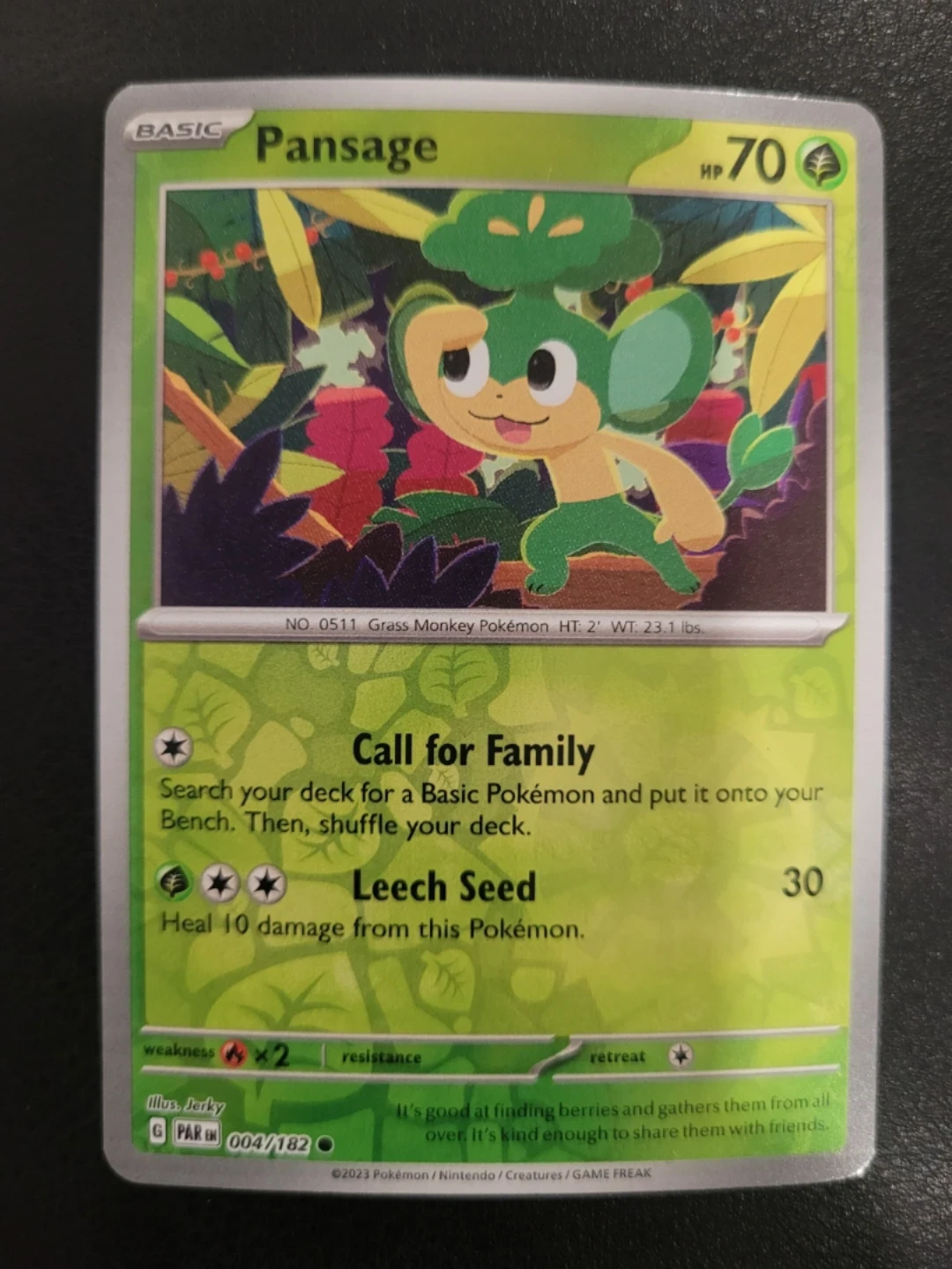 Pansage Pokemon Card