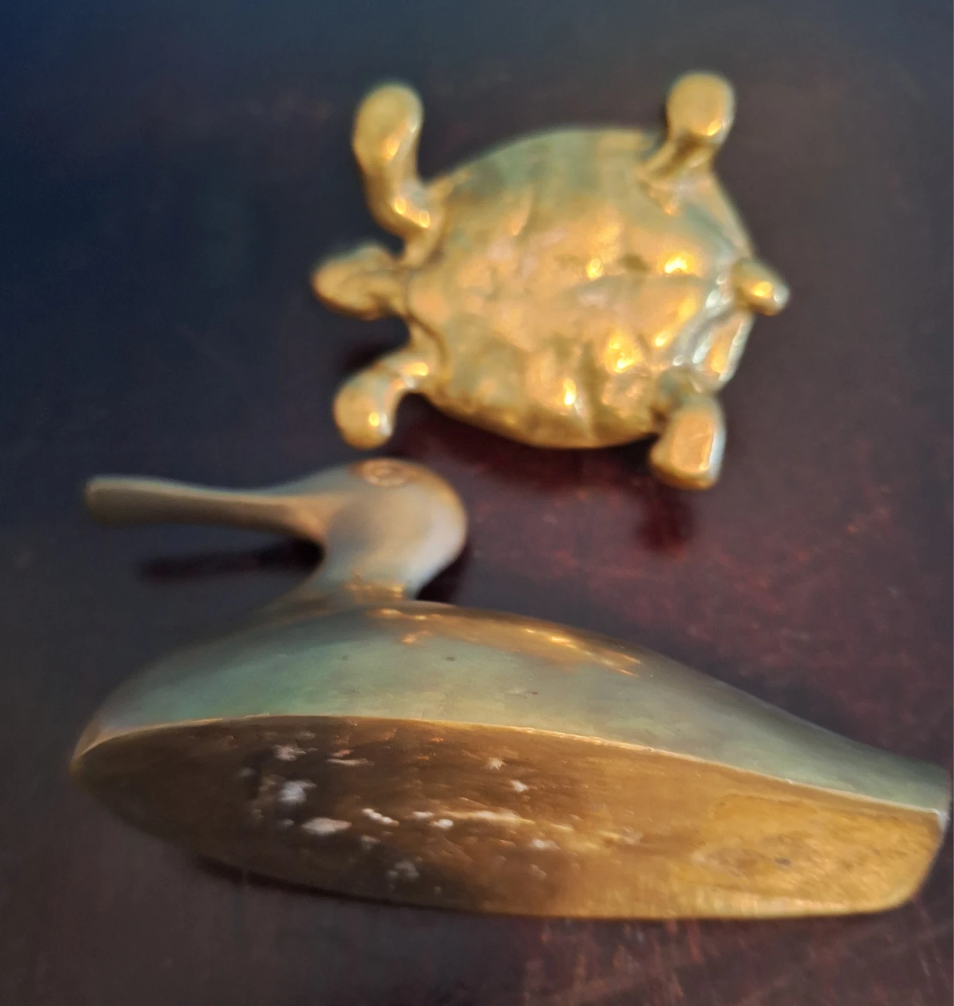 Brass Duck and Turtle Figurines - photo 2