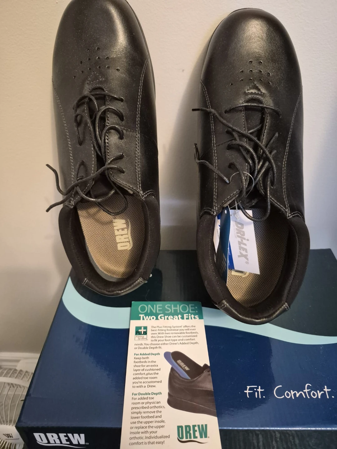NEW Drew Women's Orthopedic Tulip Shoes Black Calf 9.5 W - photo 2
