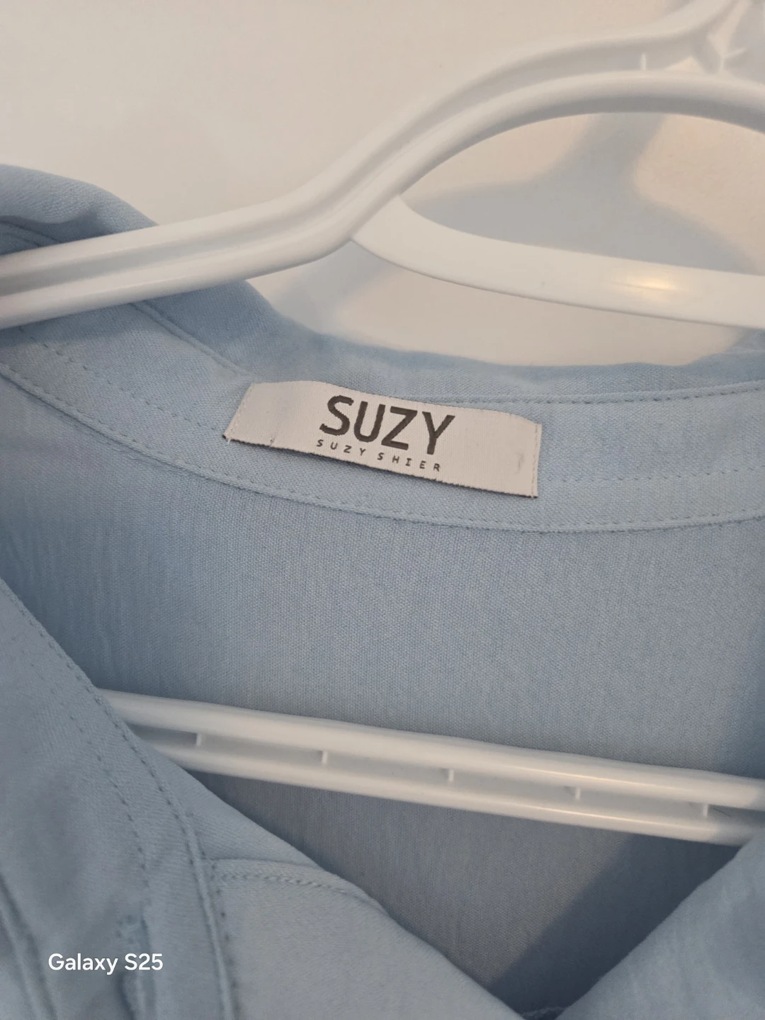 Suzy Shier Light Blue Button-Up Shirt with Pockets - photo 3