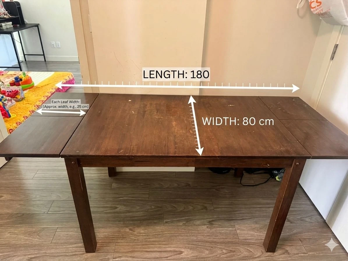 Wooden Drop-Leaf Dining Table. Antique - photo 3